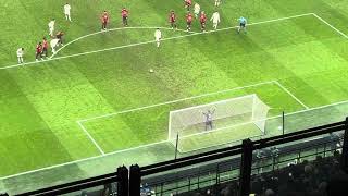 Paredes gol al Milan su rigore visto dal settore ospiti di San Siro [upl. by Yrellav]