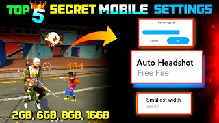 Top 5 Auto Headshot mobile Settings for Free Fire 🔥 [upl. by Navinod877]