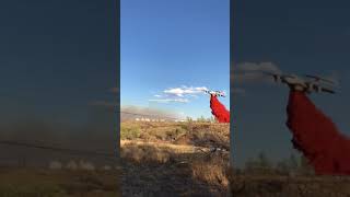 Texas Wildfire Tanker Drop on Airport Fire [upl. by Kape]