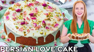 Persian Love Cake Recipe  Easy Pistachio Rosewater Cake [upl. by Nosiddam1]