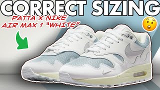 Correct Sizing  Patta x Nike Air Max 1 White Gray  Review Sizing and Worth it shorts airmax1 [upl. by Janette486]