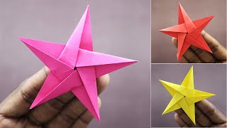 Paper Star Folding  Easy Origami Star for Beginners  Christmas Star [upl. by Octave]