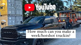 Hotshot Trucking How much  can you make a weekmonth hotshot trucking Owner Operator NonCDL [upl. by Melinda203]