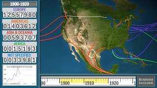 Animated Map Shows History Of Immigration To The US [upl. by Aramaj153]