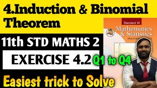 11th MATHS 2  Chapter 4 Method of Induction and Binomial Theorem  Exercise 42  PRADEEP GIRI SIR [upl. by Ultun]