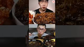 EATING JAJANGMYEON Part 2 shorts [upl. by Yecam]