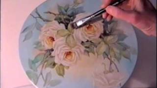 China Painting Tutorial  Peace Roses  Barbara Duncan [upl. by Ulita]