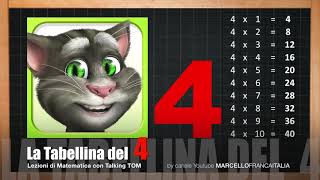 TABELLINA DEL 4  TALKING TOM LEZIONE DI MATEMATICA [upl. by Suitangi]