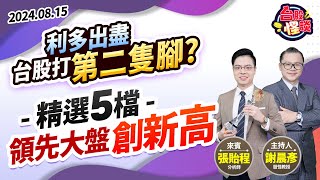 【台股怪談】利多出盡 台股打第二隻腳精選五檔 領先大盤創新高｜主持 ：股怪教授 謝晨彥 ｜來賓：張貽程 分析師｜20240815 [upl. by Judye]