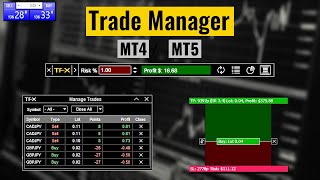 MT4  MT5 Trade Manager  Lot Size Calculator  Partial Close  MetaTrader  Forex [upl. by Karola]