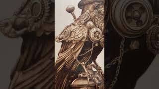 Wood Burning a Realistic Steampunk Raven  Relaxing and Satisfying [upl. by Ettezzil287]