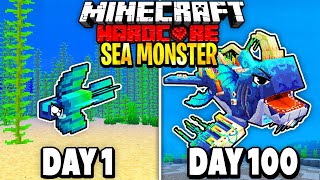 I Survived 100 Days as a SEA MONSTER on Hardcore Minecraft Heres What Happened [upl. by Eelano421]