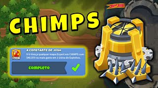 Conquista Constante de Josh Fácil  CHIMPS Borda Preta Castelo Sombrio  BTD6  Bloons TD 6 [upl. by Otter900]