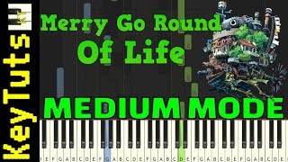 Merry Go Round of Life from Howl’s Moving Castle  Medium Mode Piano Tutorial Synthesia [upl. by Joselow929]