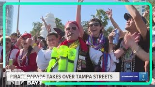 Pirates invade downtown Tampa for the Gasparilla Pirate Fest [upl. by Madonia]