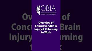 Overview of ConcussionBrain Injury and Returning to Work [upl. by Sargent]