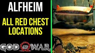 God of War  All Red Chests Locations for Alfheim Lake of Light [upl. by Adnohsat]