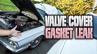 VALVE COVER GASKET LEAK ON THE THUNDERBIRD [upl. by Hakon497]