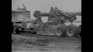 WW2 US Heavy Artillery Towed by Tractor [upl. by Col]