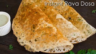 Instant Rava Dosa  Crispy Sooji Dosa  Quick Breakfast Recipe  The Terrace Kitchen [upl. by Idnyl642]