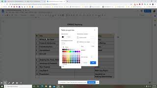 Google DOCS Table Properties [upl. by Ranite959]