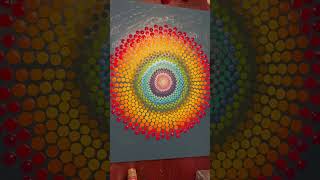 Rainbow 🌈 Mandala Dotting Art on large canvas Let the inner child out Please enjoy [upl. by Ernaldus538]