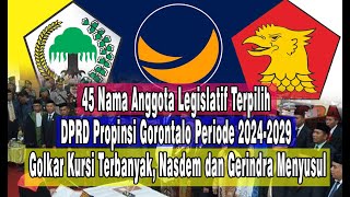 45 Nama Anggota Legislatif Terpilih DPRD Propinsi Gorontalo Periode 2024  2029 [upl. by Navis]