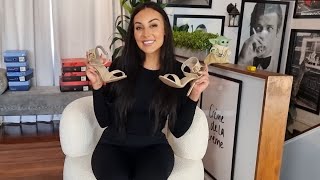 Ashley Unboxes Pleaser Amuse 10 Cream 5 Inch High Heel Single Sole Shoes With Ankle Strap [upl. by Niar]