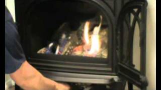 Jotul GF400 gas stove burning  NOT GF3 as stated in the video [upl. by Nossila]