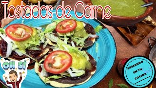 Tostadas De Carne Deshebrada En Chile Pasilla [upl. by Yesnikcm930]