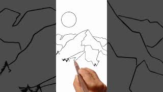 Mountain drawing easydrawstepbystep art [upl. by Midian]