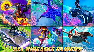 All Rideable Gliders in Fortnite Item Shop amp Gameplay Showcase [upl. by Goldstein]