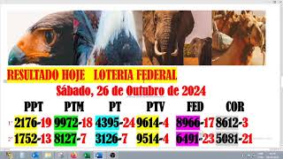 RESULTADOS E LOTERIA FEDERAL 26102024 [upl. by Nelyaw]