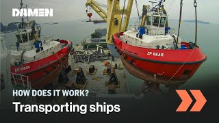 This is how ships are loaded on ships  Damen Shipyards [upl. by Elagiba]