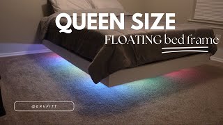 DIY QUEEN SIZE FLOATING BED [upl. by Sheline]