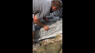 TechoBloc quotSemmaquot Retaining Wall Part 2 hardscaping concrete construction [upl. by Yousuf]