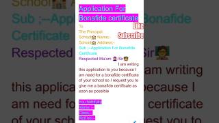 Application For A Bonafide Certificate application Kyse likheshotsyt shortshza artampcraft [upl. by Malina751]