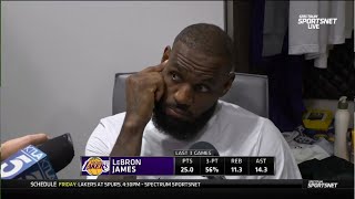 PostGame Interview  LeBron James on Dalton Knechts impact in Lakers 128123 win over Grizzlies [upl. by Farkas102]