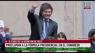 Momento histórico Cristina Kirchner proclamó a Javier Milei como nuevo presidente electo [upl. by Samanthia]