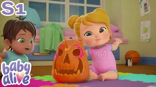 👶 Baby Alive  Spooky Party  DOUBLE EPISODE  Kids Videos [upl. by Aeuhsoj]