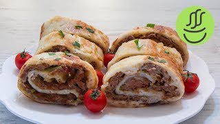 LAHMACUN BÖREĞİ  Yufka İle Yapabileceğiniz Farklı Bir LAHMACUN TARİFİ [upl. by Ilojna]