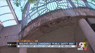 City closing safety risk pedestrian bridge behind Cincinnati Music Hall [upl. by Goodard567]