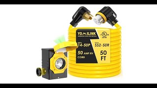 YOMILINK 50 Amp 50 Feet Generator Cord with Inlet Box Kit [upl. by Georas]