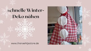 schnelle Winter Deko nähen Schneeflocken  ball Girlande  5Minuten DIY [upl. by Arria]