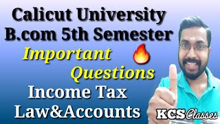 Income Tax Law and AccountsImportant QuestionsCalicut University Bcom 5th Semester [upl. by Alauqahs]