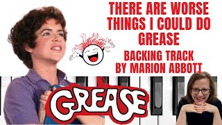 There Are Worse Things I Could Do Grease  Backing Track amp Lyrics 🎹 F [upl. by Georgina790]