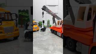 Epic Rescue Mission Diecast School Bus Crash with Scooter Police Ambulance amp Crane Action [upl. by Nnylf18]