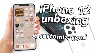 iPhone 12 Pro Max Unboxing amp Aesthetic iOS 14 Customization [upl. by Wachter97]