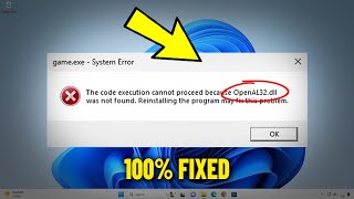 OpenAL32dll is Missing amp was not found in Windows 11  10  8  7  How To Fix openal32 dll Error ✅ [upl. by Laurent]