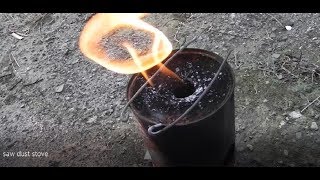 Mini camping saw dust stove tutorial [upl. by Nnairb]